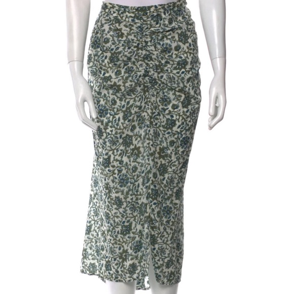 Veronica Beard floral olive green midi sized skirt size 4 - Picture 3 of 15